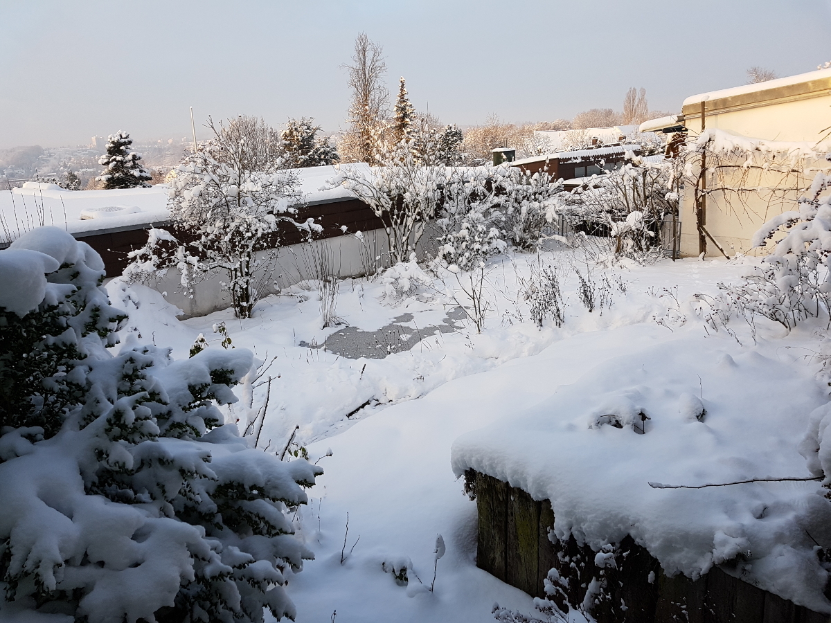 Trockenhang unter Schnee